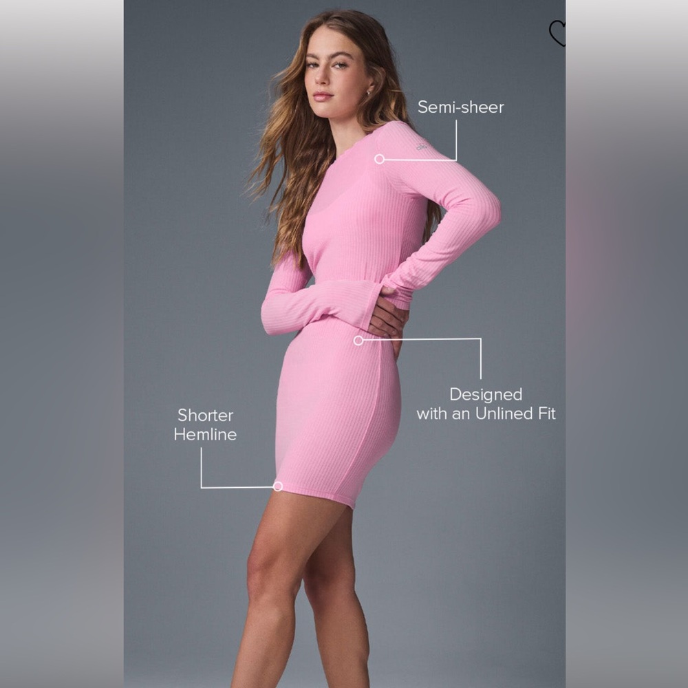 ALO Yoga Ribbed Sea Coast Long Sleeve Dress-NWT!!! - Picture 10 of 11